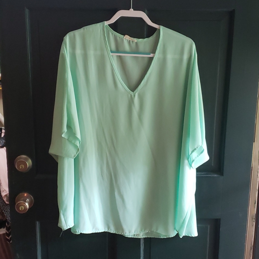 Teal Flowy Top
